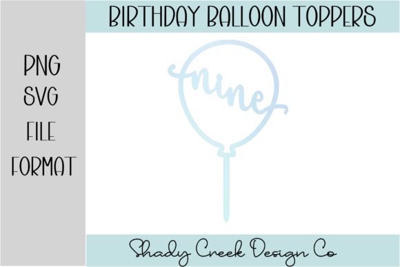 Download Ninth Birthday Balloon Cake Topper - Premium Resources