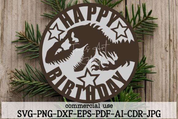 Download Dinosaur Cake Topper SVG, T-Rex Birthday - Premium Bundle
